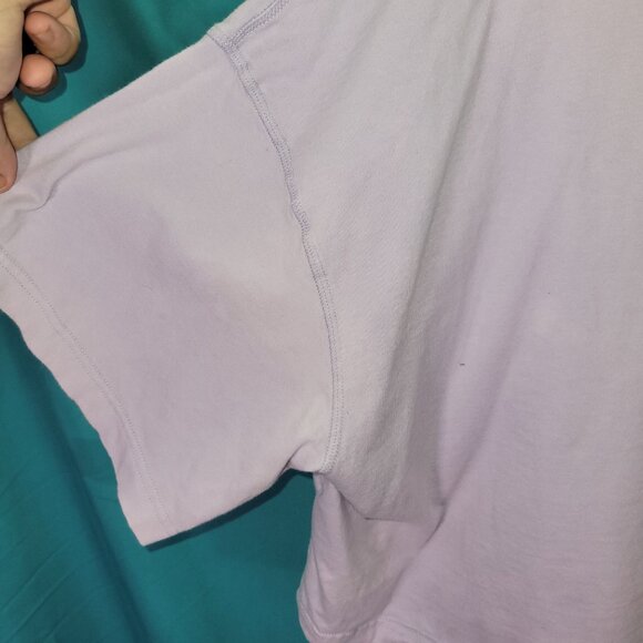 Puma Oversized Lavender T-Shirt With Logo Print Size XL 100% Cotton Relaxed Fit - Picture 6 of 9